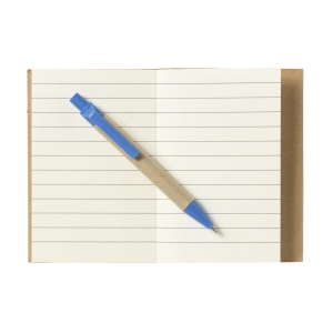 Mini bloc-notes en matériau recyclé avec environ 80 feuillets, papier crème ligné (70 g/m²), couverture cartonnée et dos relié 8