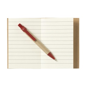 Mini bloc-notes en matériau recyclé avec environ 80 feuillets, papier crème ligné (70 g/m²), couverture cartonnée et dos relié 10