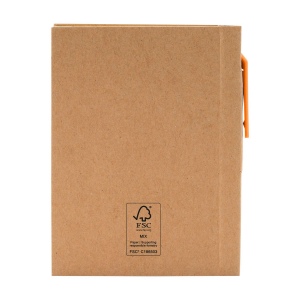 Mini bloc-notes en matériau recyclé avec environ 80 feuillets, papier crème ligné (70 g/m²), couverture cartonnée et dos relié 12