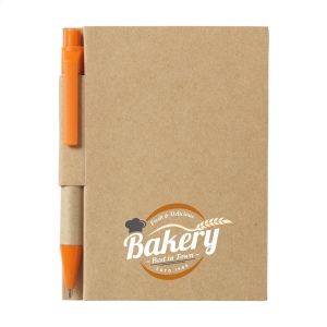 Mini bloc-notes en matériau recyclé avec environ 80 feuillets, papier crème ligné (70 g/m²), couverture cartonnée et dos relié 2