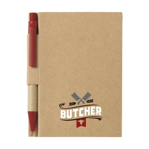 Mini bloc-notes en matériau recyclé avec environ 80 feuillets, papier crème ligné (70 g/m²), couverture cartonnée et dos relié 5