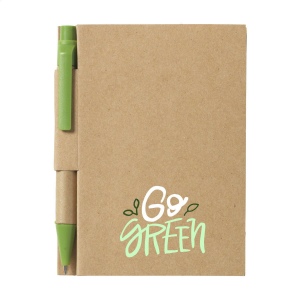 Mini bloc-notes en matériau recyclé avec environ 80 feuillets, papier crème ligné (70 g/m²), couverture cartonnée et dos relié 4