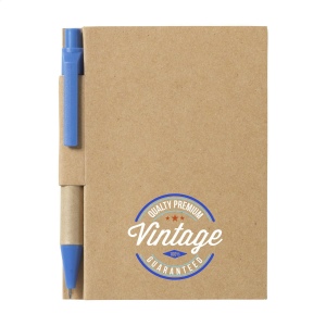 Mini bloc-notes en matériau recyclé avec environ 80 feuillets, papier crème ligné (70 g/m²), couverture cartonnée et dos relié 3
