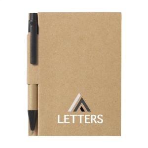 Mini bloc-notes en matériau recyclé avec environ 80 feuillets, papier crème ligné (70 g/m²), couverture cartonnée et dos relié 6