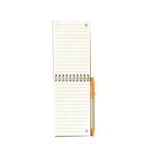 Mini bloc-notes en matériau recyclé, avec environ 70 feuilles/140 pages de papier crème ligné (70 g/m²) et couverture cartonnée avec fermeture élastique 9