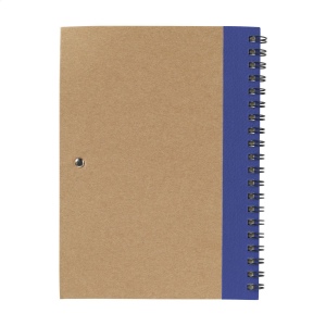 Bloc-notes en matériau recyclé avec environ 70 feuillets / 140 pages papier ligné de couleur crème (70 g/m²) et couverture cartonnée, relié par une spirale solide en métal 19