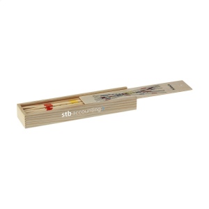 Jeu du Mikado dans une boîte en bois avec couvercle coulissant