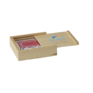 5 dés et un jeu de cartes (54) dans une boite en bois 8