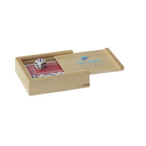 5 dés et un jeu de cartes (54) dans une boite en bois 2