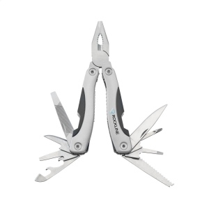 Pince multifonctions compacte en acier inoxydable avec poignée en aluminium d'aspect métallique 7