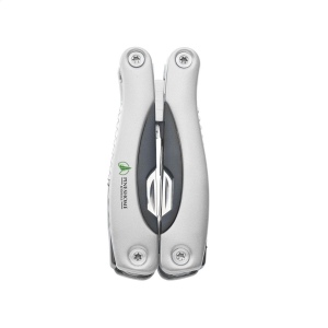 Pince multifonctions compacte en acier inoxydable avec poignée en aluminium d'aspect métallique 10