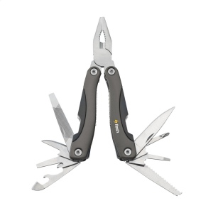 Pince multifonctions compacte en acier inoxydable avec poignée en aluminium d'aspect métallique 9