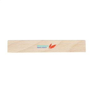 Stylo en hêtre massif à encre bleue avec clip, bouton-poussoir et pointe chromés 4