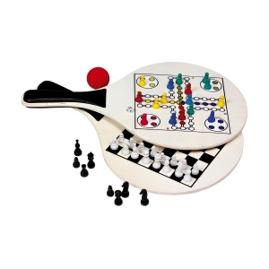 Raquettes en bois avec représentation de 2 jeux différents 6