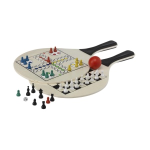 Raquettes en bois avec représentation de 2 jeux différents 2
