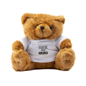 Grand ours en peluche avec T-shirt blanc