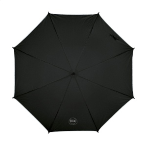 Parapluie anti-vent, léger avec bord réfléchissant, toile en polyester 190T, cadre en fibre de verre, manche en métal, poignée douce et fermeture Velcro 4