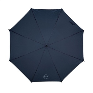 Parapluie anti-vent, léger avec bord réfléchissant, toile en polyester 190T, cadre en fibre de verre, manche en métal, poignée douce et fermeture Velcro 5