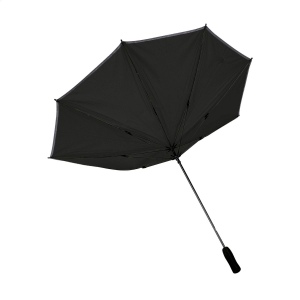 Parapluie anti-vent, léger avec bord réfléchissant, toile en polyester 190T, cadre en fibre de verre, manche en métal, poignée douce et fermeture Velcro 6