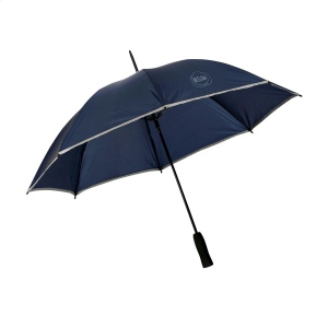 Parapluie anti-vent, léger avec bord réfléchissant, toile en polyester 190T, cadre en fibre de verre, manche en métal, poignée douce et fermeture Velcro 3