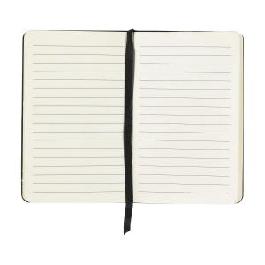 Bloc-notes compact format A6 avec environ 96 feuillets / 192 pages de papier ligné de couleur crème (80 g/m²) certifié FSC Mix 10