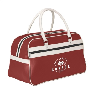 Sac de sport en PVC/PU dans un design des années 70 avec intérieur doublé, poche principale et poche zippée, 2 poignées solides, fond avec crampons de protection 2