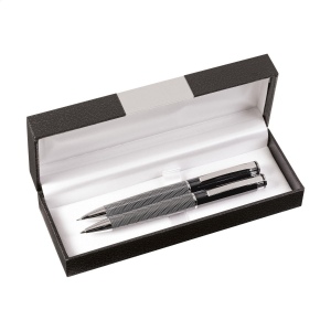 Ensemble d'écriture brillant : stylo à encre bleue à cliquet rotatif et porte-mines avec 3 mines HB (0,9 mm)