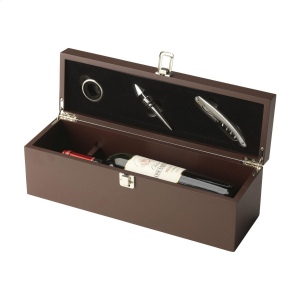 Cassette en bois avec stop-gouttes, bouchon et ouvre-bouteille en acier inoxydable 2