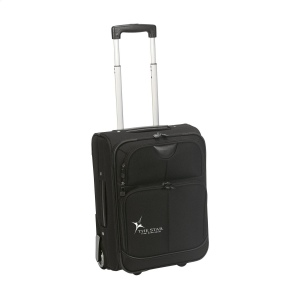 Valise en polyester 1000D avec poche principale, double fermeture à glissière, diverses pochettes, 2 roues et poignée télescopique en aluminium