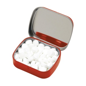 Boîte de bonbons en métal mat remplie avec environ 25 g de pastilles à la menthe 9