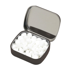 Boîte de bonbons en métal mat remplie avec environ 25 g de pastilles à la menthe 11