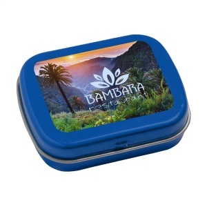 Boîte de bonbons en métal mat remplie avec environ 25 g de pastilles à la menthe 16