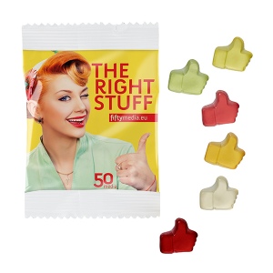 Formes STANDARD de gommes de fruits, 10 g, sachet compostable