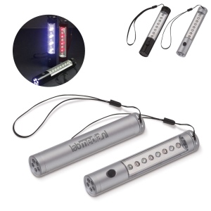 Lampe torche alu 5 + 8 LED avec aimant