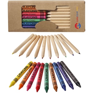 Kit de crayons et crayons gras colorés 19 pièces Lucky 3