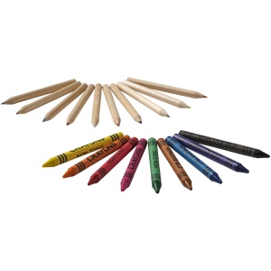 Kit de crayons et crayons gras colorés 19 pièces Lucky 5