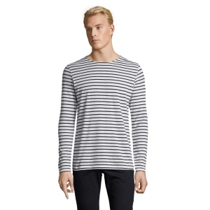 Tee-shirt homme manches longues rayé - MARINE MEN