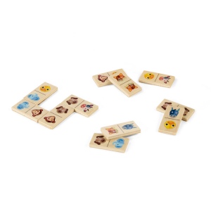DOMIN. Jeu de dominos en bois pour enfants avec 28 des dessins d'animaux 4