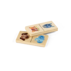 DOMIN. Jeu de dominos en bois pour enfants avec 28 des dessins d'animaux 5