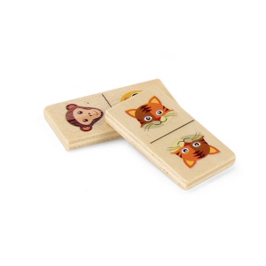 DOMIN. Jeu de dominos en bois pour enfants avec 28 des dessins d'animaux 6