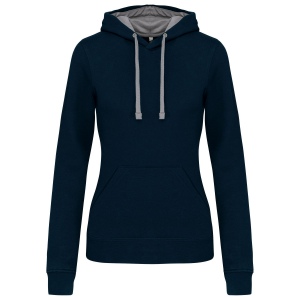 Sweat-shirt capuche contrastée femme 8