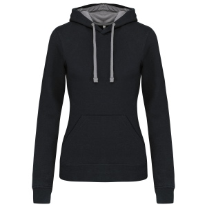 Sweat-shirt capuche contrastée femme 2