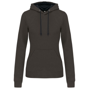 Sweat-shirt capuche contrastée femme 5