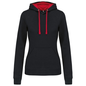 Sweat-shirt capuche contrastée femme 3