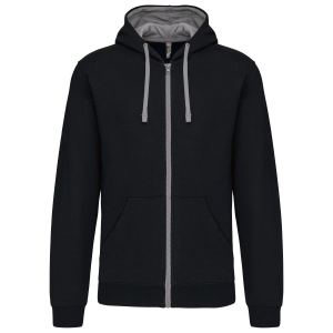Sweat-shirt zippé capuche contrastée 2