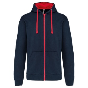 Sweat-shirt zippé capuche contrastée 11