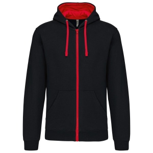 Sweat-shirt zippé capuche contrastée 3