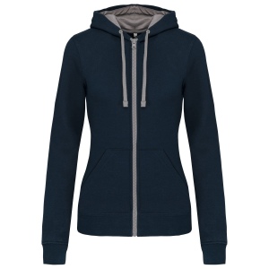 Sweat-shirt zippé capuche contrastée femme 5