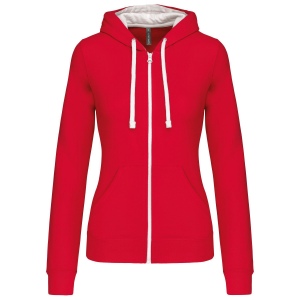 Sweat-shirt zippé capuche contrastée femme 7
