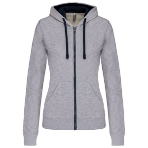 Sweat-shirt zippé capuche contrastée femme 6